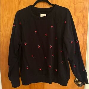 ✨Lou & Grey Cheery Embroidered Sweatshirt, EUC, Large